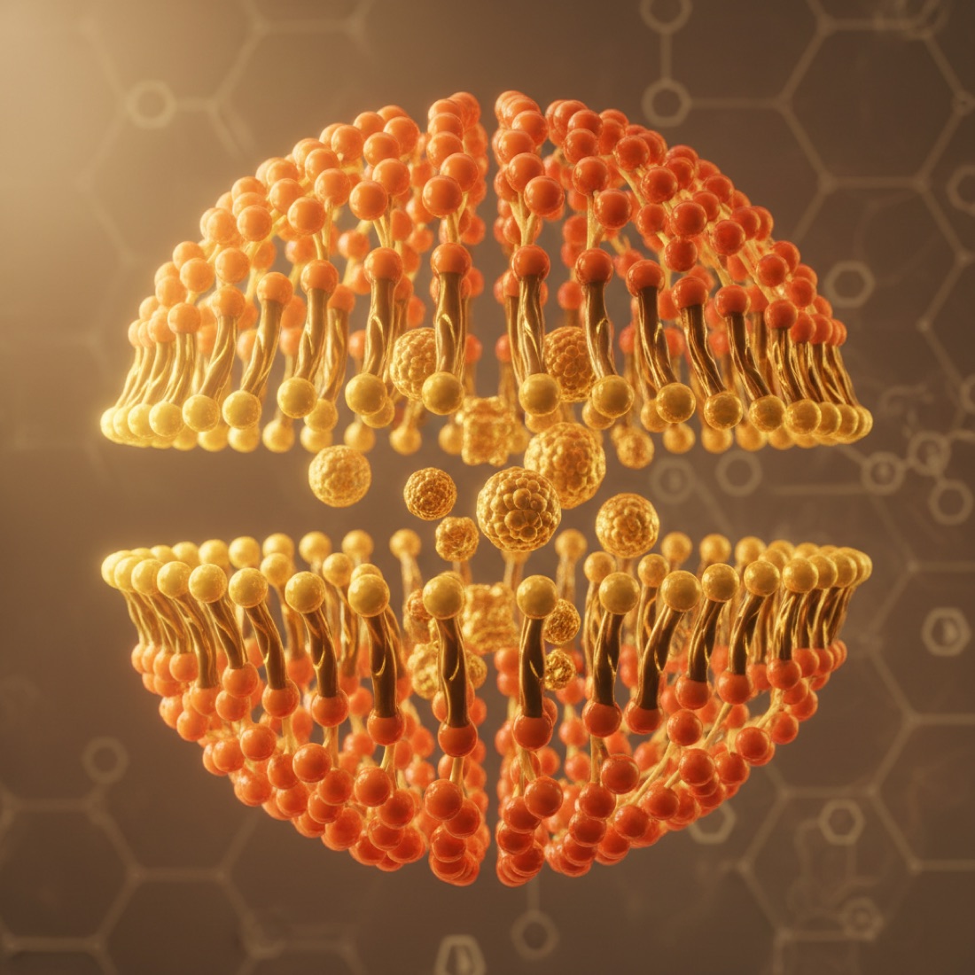 Liposome lipid bilayer illustration